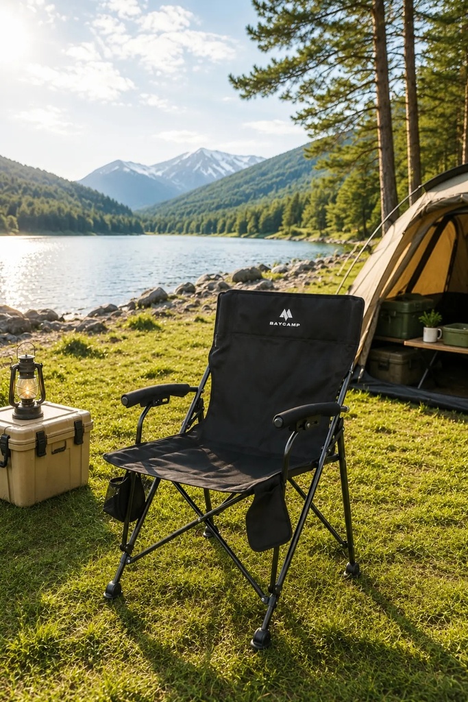 Baycamp Fuji Katlanabilir Kamp Sandalyesi – Taşıma Çantalı Çelik Gövdeli Kamp Sandalyesi 