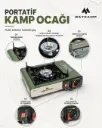 Baycamp Portatif Kamp Ocağı Haki – Otomatik Ateşlemeli 